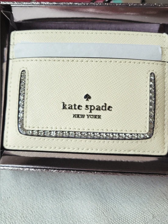 kate spade Madison Cardholder with Crystal Inlay in Meringue Multi - Picture 1 of 5